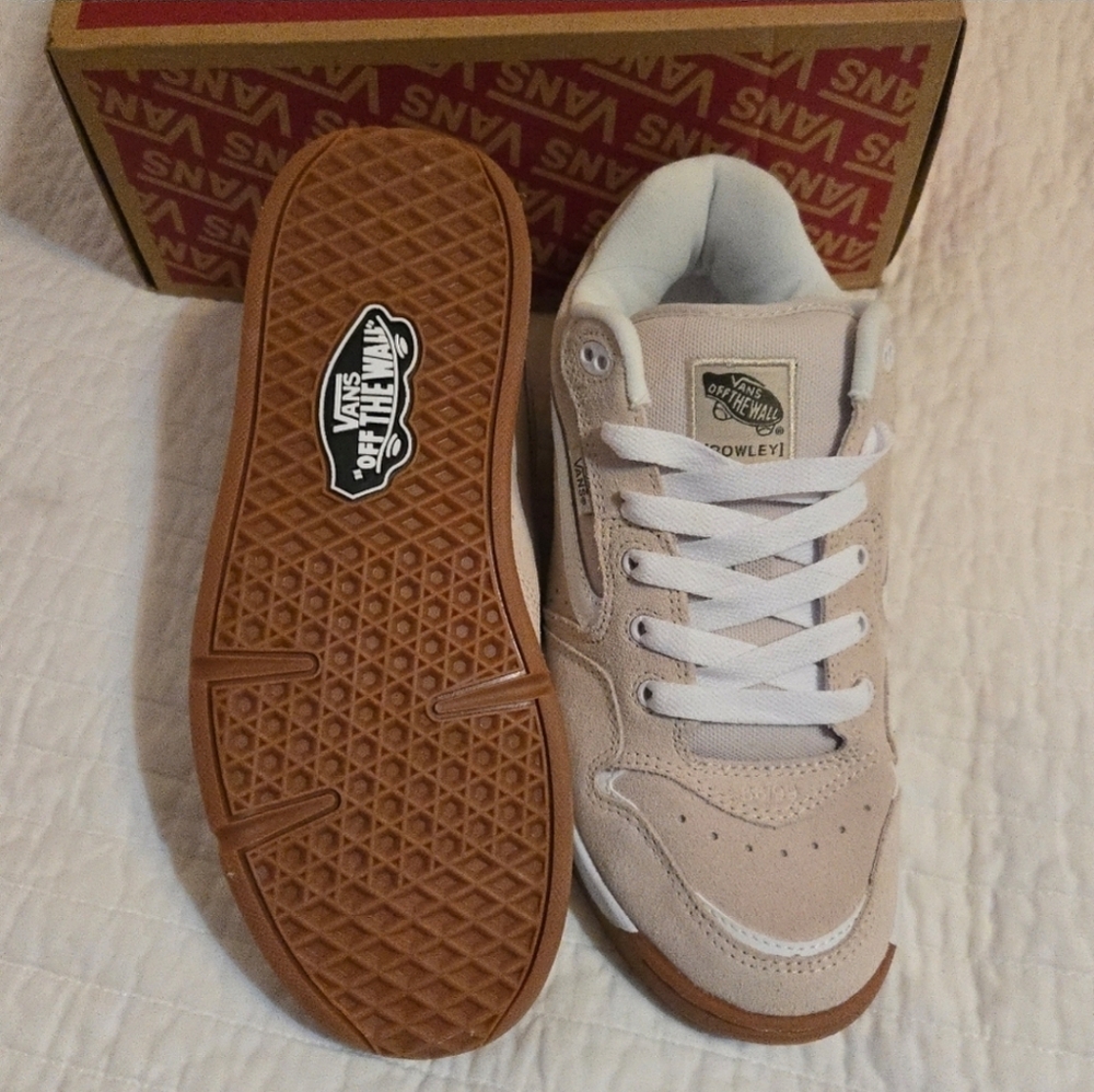 Vans Rowley XLT Skate Suede Men 9 Rainy Day Tan and White Y2K Retro 092025 - Picture 7 of 8
